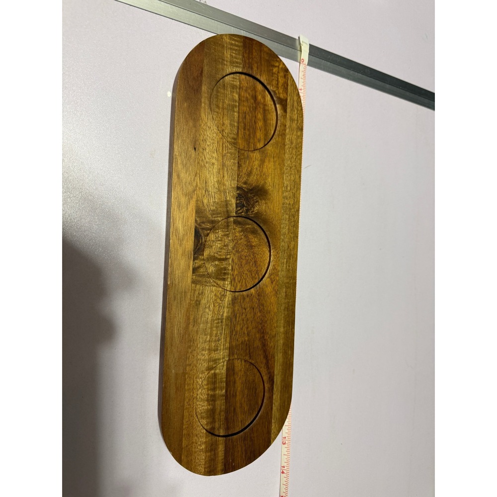 Wooden Tasting Flight‎ Board 3 Holder Serving Tray